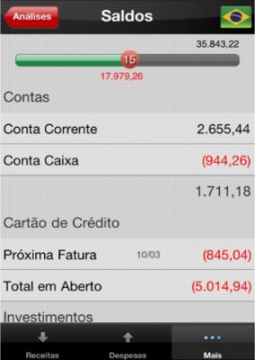Aplicativo para IOS e Android Finance 2