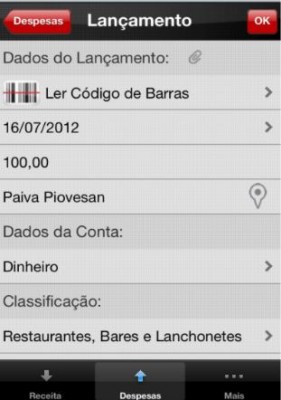 Aplicativo para IOS e Android Finance 3