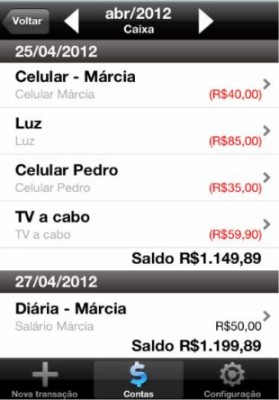Aplicativo para IOS Minhas economias 3