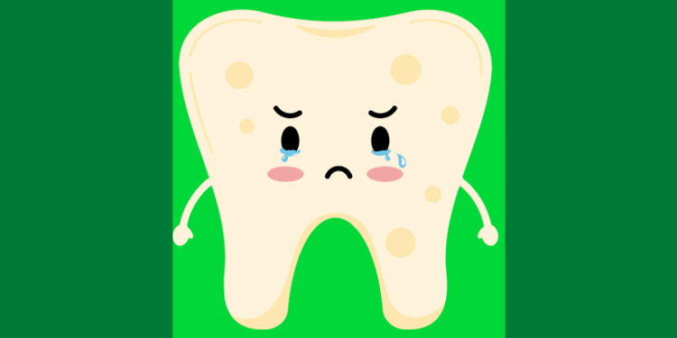 mancha dentes ilustracao