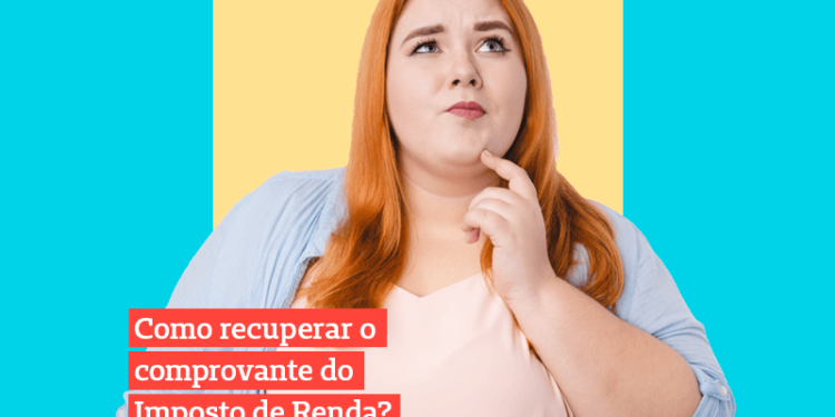 Mulher de cabelo ruivo pensa como recuperar comprovante do imposto de renda