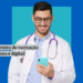 Um médico segurando um celular azul, com o texto sobre Carteira de Vacinação Digital.