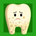 ilustração de um dente podre com carinha triste